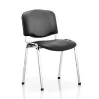 Trexus ISO Stacking Chair Without Arms Black Vinyl Chrome Frame Ref BR000071