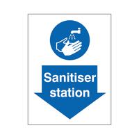 Sanitiser Station Sign 200x300mm Self Adhesive Vinyl