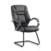Trexus Galloway Cantilever Chair With Arms Leather Black Ref KC0119