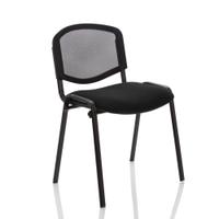 Trexus ISO Stacking Chair Without Arms Mesh Back Black Fabric Black Frame Ref BR000060