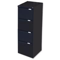 Bisley Filing Cabinet 4 Drawer 470x622x1321mm Black Ref 1643-av1