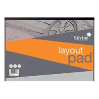 Silvine Layout Pad 50gsm Acid-free Paper 80 Sheets A3 White A3LP