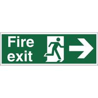 Stewart Superior Fire Exit Sign Man and Arrow Right W450xH150mm Self-adhesive Vinyl Ref SP121SAV