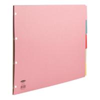 Concord Subject Dividers 5-Part Multipunched 160gsm Landscape A3 Assorted Ref 70399/J3