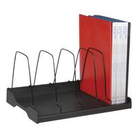 Adjustable Book Rack 6 Wire Dividers W388xD275xH220mm Black