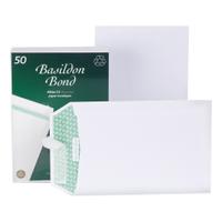 Basildon Bond Envelopes FSC Pocket Recycled Peel & Seal 120gsm C5 229x162mm White Ref B80277 [Pack 50]