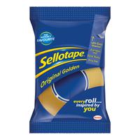 Sellotape Original Golden Tape Roll Non-static Easy-tear Small 24mmx33m Ref 1443254 [Pack 6]