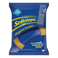Sellotape Original Golden Tape Roll Non-static Easy-tear Large 24mmx66m Ref 1443268 [Pack 12]