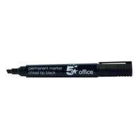 5 Star Office Permanent Marker Xylene/Toluene-free Smear proof Chisel Tip 1-4mm Line Black [Pack 12]