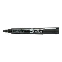 5 Star Office Permanent Marker Xylene/Toluene-free Smear proof Bullet Tip 2mm Line Black [Pack 12]