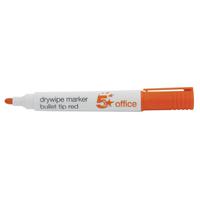 5 Star Office Drywipe Marker Xylene/Toluene-free Bullet Tip 3mm Line Red [Pack 12]