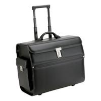 Alassio Mondo Trolley Pilot Case Laptop Compartment 2 Combination Locks Leather-look Black Ref 45033