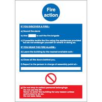 Stewart Superior Fire Action / If you discover fire Sign W210xH297mm Self-adhesive Vinyl Ref NS017SAV