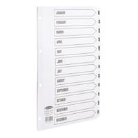 Concord Classic Index Jan-Dec Mylar-reinforced Punched 4 Holes 150gsm A4 White Ref 02201/CS22