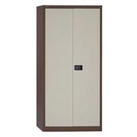 Trexus Two Door Steel Storage Cupboard 914x400x1806mm Coffee/Cream Ref 395025