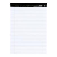5 Star Office Executive Pad Headbd 60gsm Ruled with Blue Margin Perforated 100pp A4 White Paper [Pack 10]