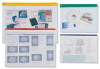 Zip Pouch Heavy-duty PVC Clear with Coloured Seal A4 Assorted [Pack 10]