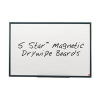 5 Star Office Magnetic Drywipe Board Steel Trim with Fixing Kit and Detachable Pen Tray W1200xH900mm