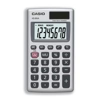 Casio Handheld Calculator 8 Digit 3 Key Memory Solar and Battery Power 57x7x102mm Silver Ref HS8V-S-U-H