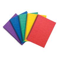 Notebook Sidebound Twin Wire 80gsm Ruled/Perforated 120pp A4 Assorted Colours A [Pack 10]