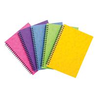 Notebook Sidebound Twin Wire 80gsm Ruled & Perforated 120pp A5 Assorted Colours C [Pack 10]