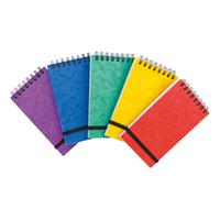 Note Pad Headbound Twin Wire 80gsm Ruled/Perfd/Elastic Strap 120pp 76x127mm Asstd Colours A [Pack 20]