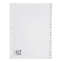 5 Star Office Index A-Z 20-Part Polypropylene Multipunched Reinforced Holes 130 Micron A4 White