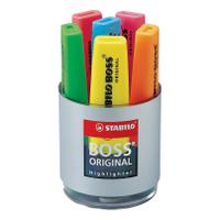 Stabilo Boss Highlighters Chisel Tip 2-5mm Line Set of Six Pens in Pot Assorted Ref 7006 [Pack 6]