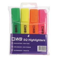 5 Star Value Highlighters Assorted [Pack 4]