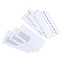5 Star Value Envelopes Wallet Press Seal Window 80gsm DL 110x220mm White [Pack 1000]
