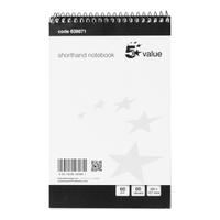 5 Star Value Shorthand Pad Wirebound 60gsm Ruled 160pp 127x200mm Blue/Red [Pack 10]