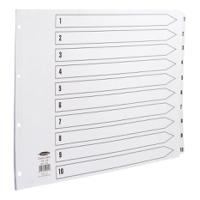 Concord Classic Index 1-10 Mylar-reinforced Punched 4 Holes150gsm A3 Landscape White Ref CS46