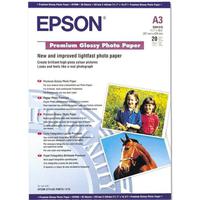 Epson Premium Photo Paper Glossy 255gsm A3 White Ref C13S041315 [20 Sheets]