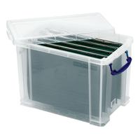 Really Useful Filing Box Plastic with 10 suspension files F/cap 24 Litre W270xD465xH290mmRef24C&10susp