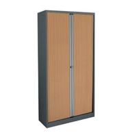 Trexus by Bisley Side Opening Tambour Cupboard inc 1Sh 1000x470x1000-1015mm Slv/Bch Ref WTB1010/1S.BC
