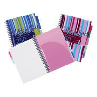 A5 Pukka Pad Stripes Project Notebook/250page/80gsm/SideBound/3 Movable tabs