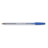 5 Star Office Ball Pen Clear Barrel Medium 1.0mm Tip 0.4mm Line Blue [Pack 50]