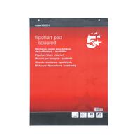 5 Star Office Flipchart Pad Perforated 40 Sheets A1 Feint 20mm Squared [Pack 5]