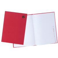 5 Star Office Manuscript Notebook Casebound 70gsm Ruled and Indexed 192pp A4 Red [Pack 5]