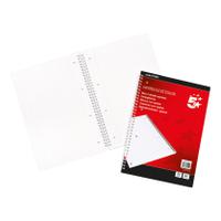 5 Star Office Notebook Wirebound 70gsm Ruled and Margin Perforated Punched 4 Holes 100pp A4 Red [Pack 10]