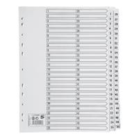 5 Star Office Index 1-50 Multipunched Mylar-reinforced Strip Tabs 160gsm A4 White