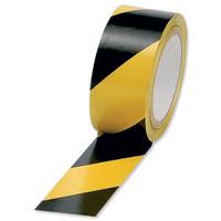 5 Star Office Hazard Tape Soft PVC Internal Use Adhesive 50mmx33m Black and Yellow
