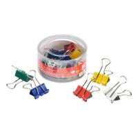 5 Star Office Foldback Clips 19mm Assorted Colours [Pack 12]