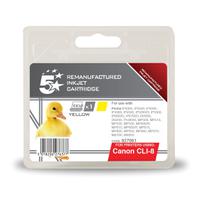 5 Star Office Remanufactured Inkjet Cartridge Page Life 280pp 13ml Yellow [Canon CLI-8Y Alternative]