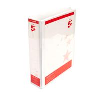 5 Star Office A4 Presentation Ring Binder Polypropylene 50mm 4D-Ring White [Pack 10]