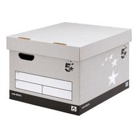 5 Star Facilities FSC Storage Box With Lid Self-Assembly Extra Large W388xD436xH290mm Grey [Box 10]