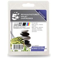 5 Star Office Reman Inkjet Cartridges 600pp Black/Cyan/Magenta/Yellow [Brother LC1240VALBP Alt] [Pack 4]