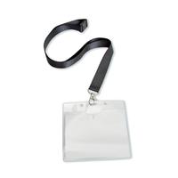 5 Star Office PVC Name Badge with Textile Lanyard 110x90mm [Pack 10]