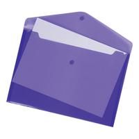 5 Star Office Envelope Stud Wallet Polypropylene A4 Translucent Purple [Pack 5]