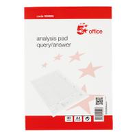 5 Star Office Analysis Pad Query/Answer 53 Weeks A4 White